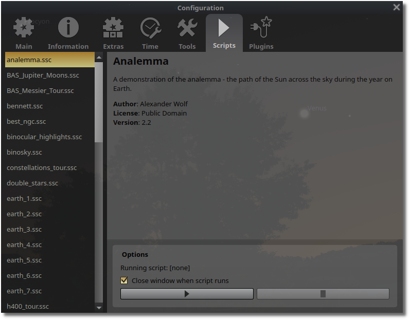 Stellarium Scripts