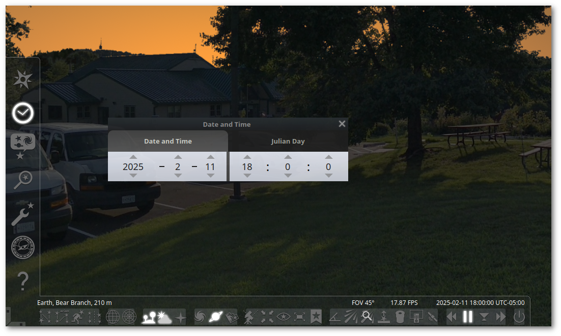 Time and Date dialog